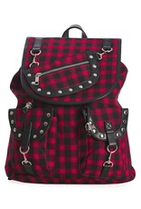 Banned Backpacks - Banned Yamy Tartan Backpack red-black