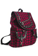 Banned Backpacks - Banned Yamy Tartan Backpack red-black