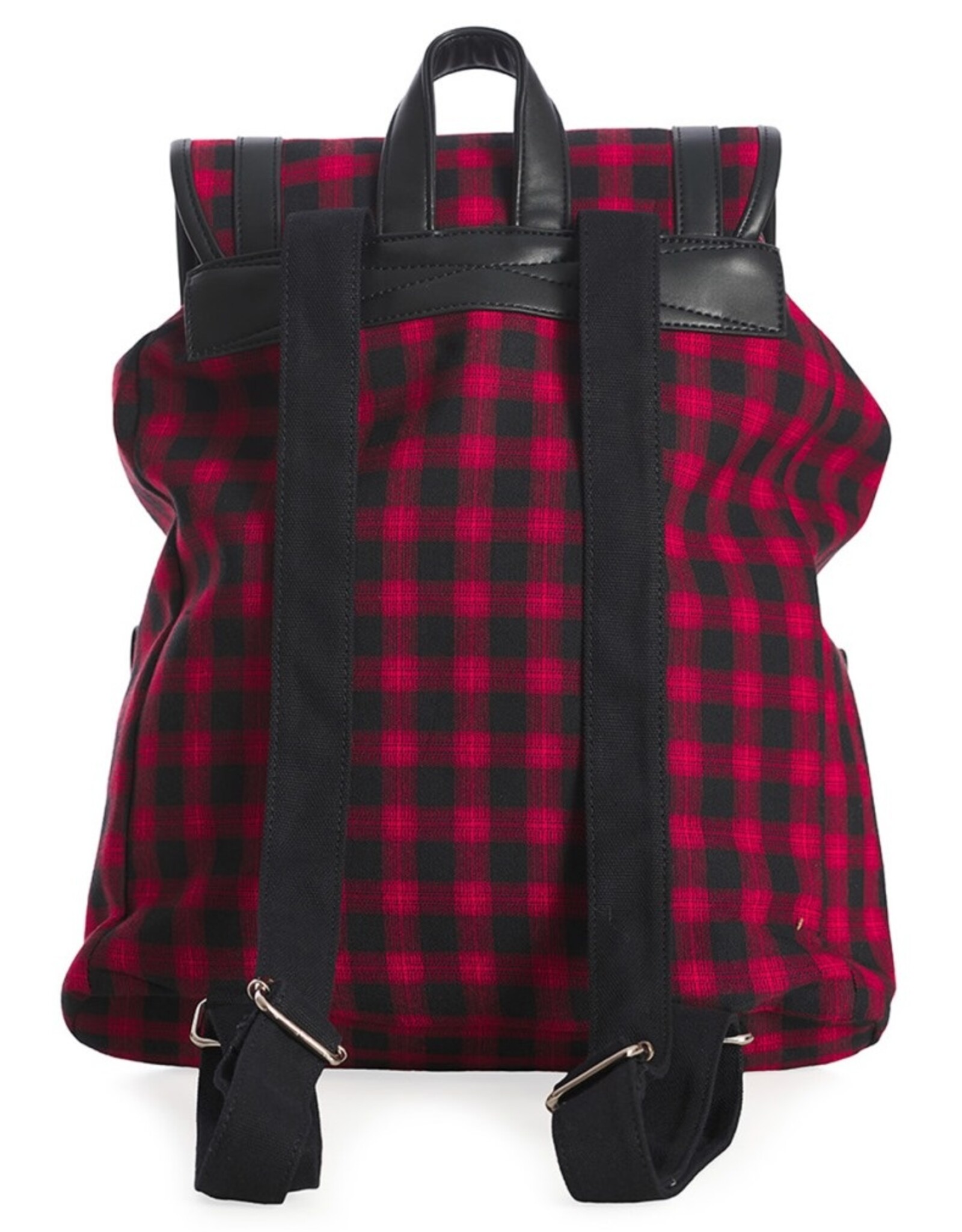 Banned Backpacks - Banned Yamy Tartan Backpack red-black