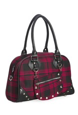 Banned Gothic bags Steampunk bags - Banned Warren Plaid Handbag red-black