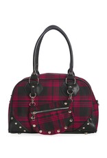 Banned Gothic bags Steampunk bags - Banned Warren Plaid Handbag red-black