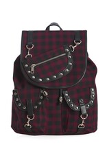 Banned Rugzakken - Banned Yamy Tartan rugzak burgundy