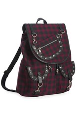 Banned Backpacks - Banned Yamy Tartan Backpack burgundy