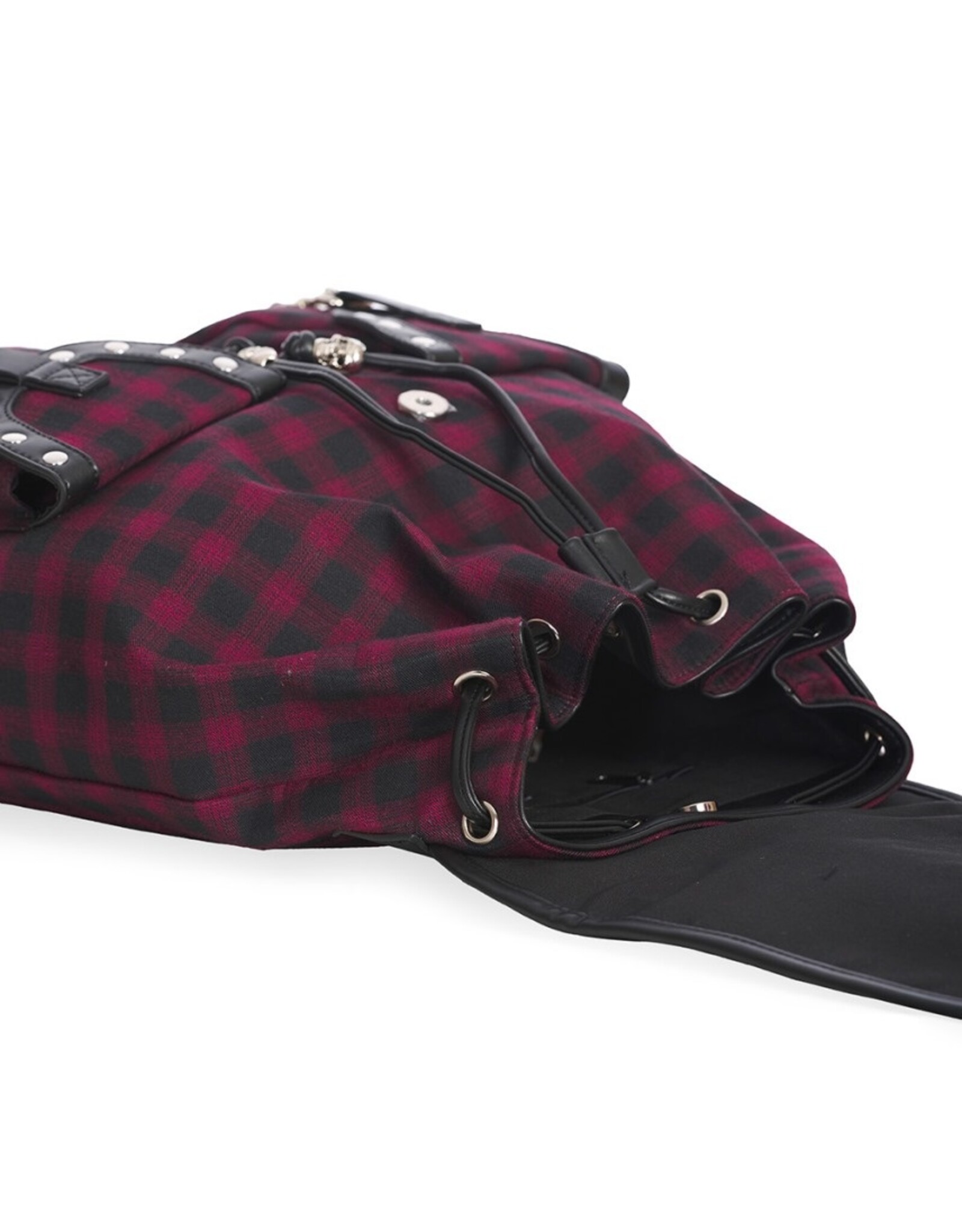 Banned Backpacks - Banned Yamy Tartan Backpack burgundy