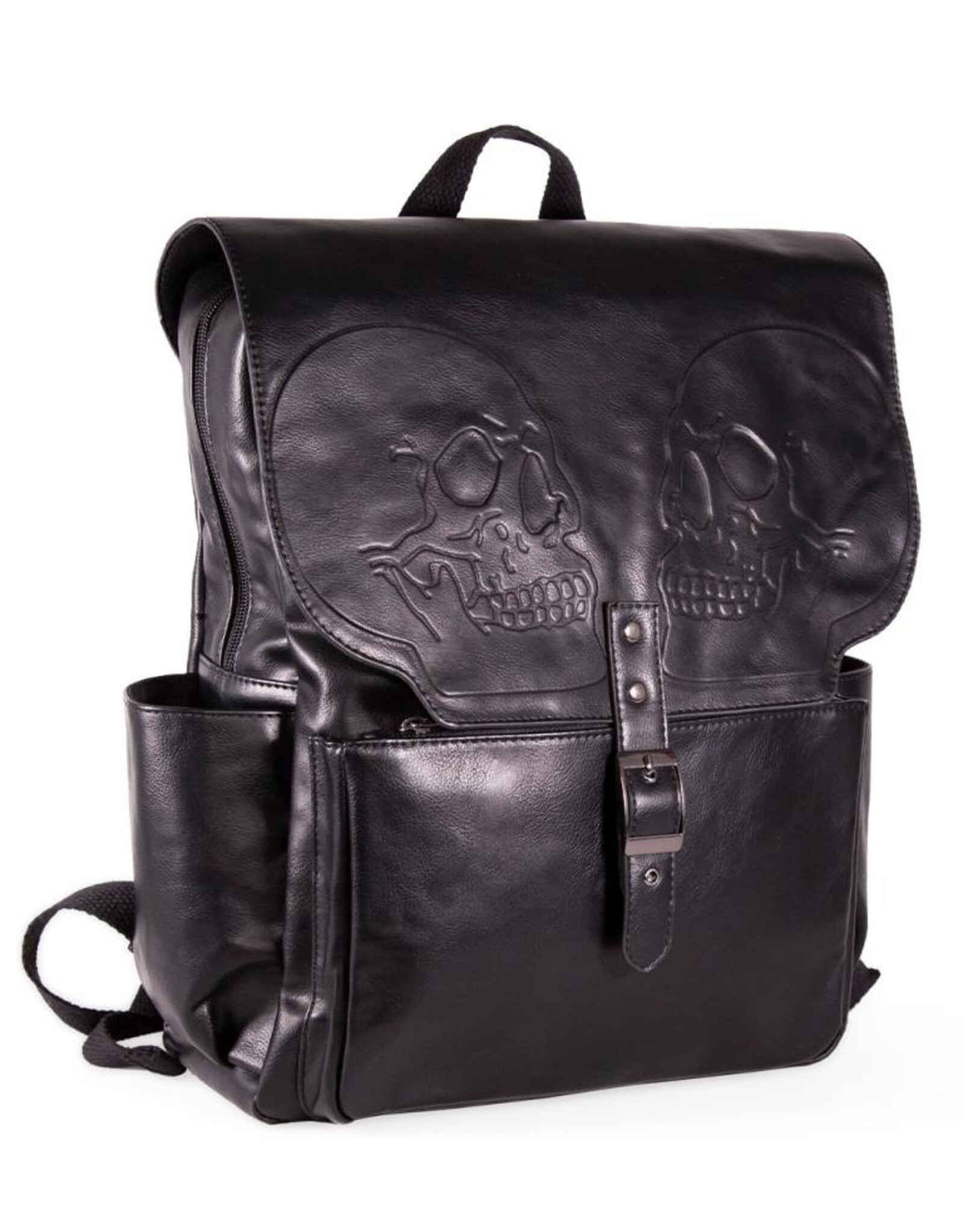 Banned Gothic bags Steampunk bags - Banned Fire Armour Embossed Twin Skull Backpack