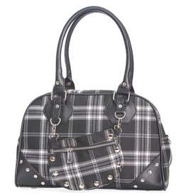 Banned Banned Warren Plaid Handbag black-grey