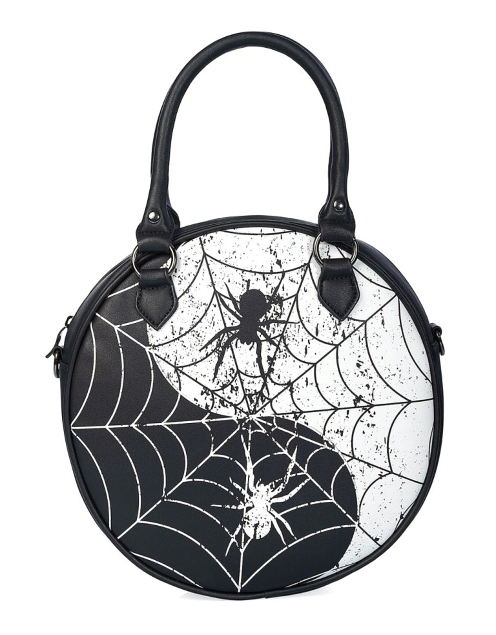 Banned Gothic bags Steampunk bags - Banned Yin Yang Master Round Gothic bag with spider