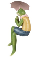 Trukado Giftware Figurines Collectables - Frog with  Pink Umbrella sitting figurine 42cm