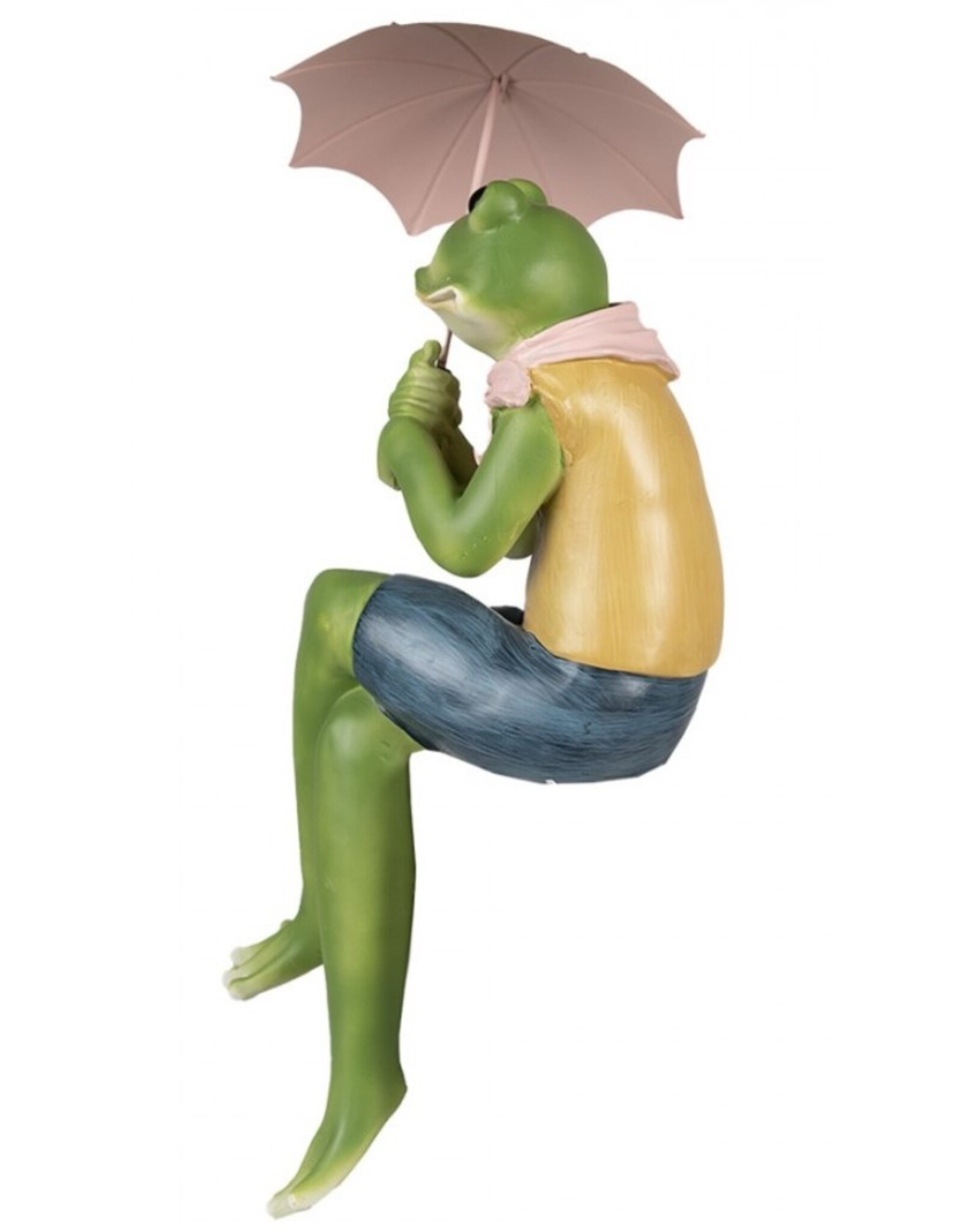 Trukado Giftware Figurines Collectables - Frog with  Pink Umbrella sitting figurine 42cm