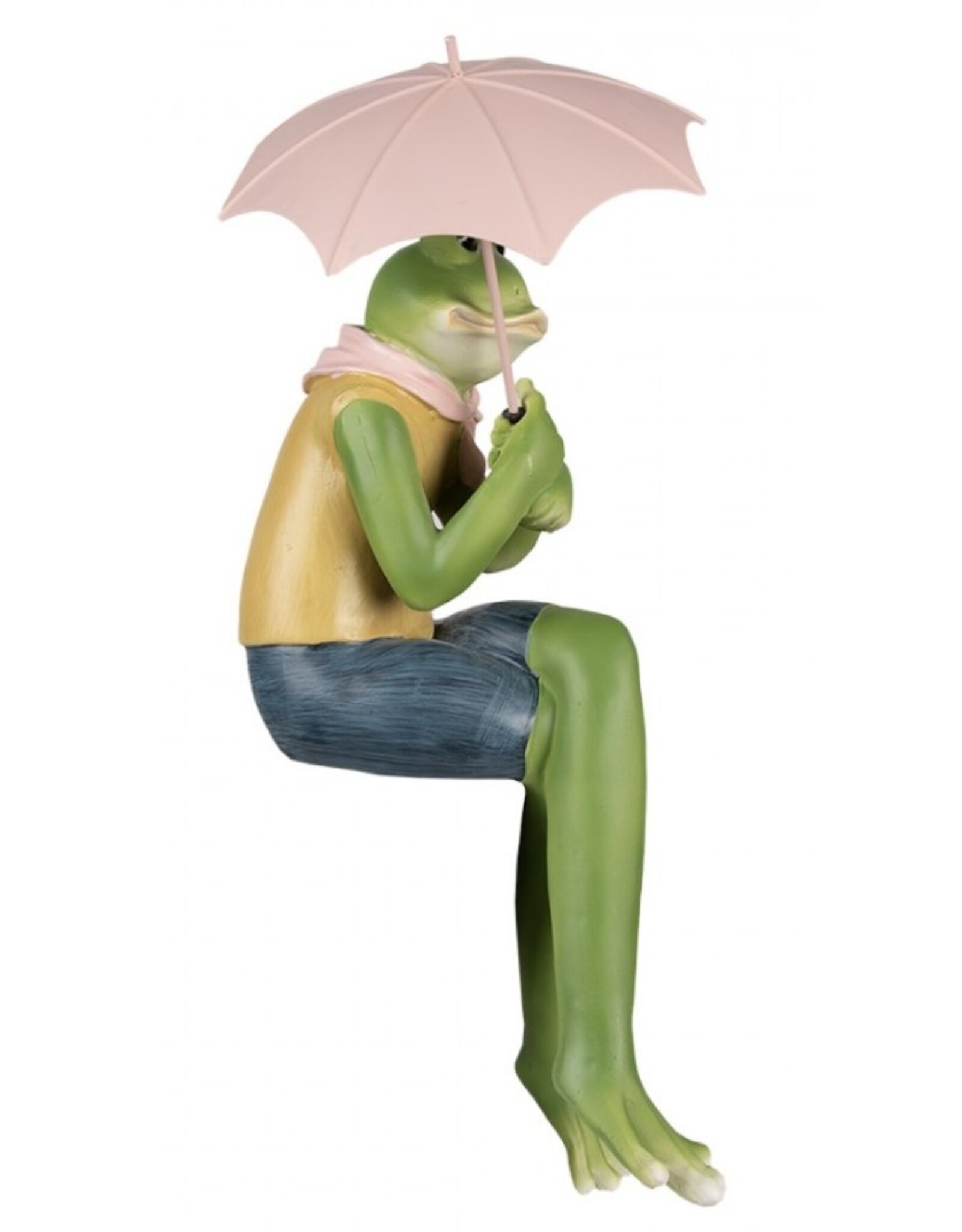 Trukado Giftware Figurines Collectables - Frog with  Pink Umbrella sitting figurine 42cm