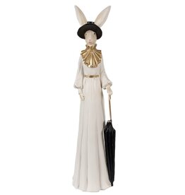 C&E RabbitLady with Black Hat and Umbrella 37cm