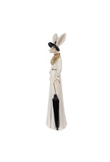 C&E Giftware Beelden Collectables - Konijn Dame met Zwarte Hoed en Paraplu 37cm