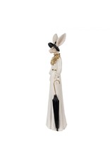 C&E Giftware Figurines Collectables - RabbitLady with Black Hat and Umbrella 37cm