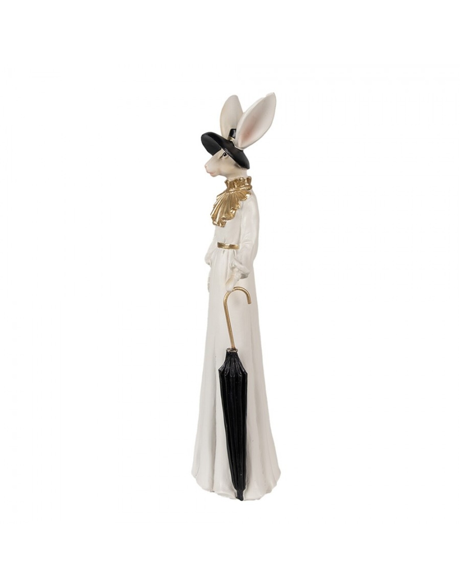 C&E Giftware Figurines Collectables - RabbitLady with Black Hat and Umbrella 37cm