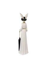 C&E Giftware Figurines Collectables - RabbitLady with Black Hat and Umbrella 37cm