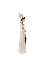 C&E Giftware Beelden Collectables - Konijn Dame met Zwarte Hoed en Paraplu 37cm