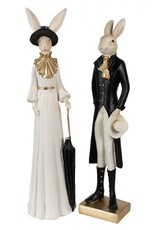 C&E Giftware Figurines Collectables - RabbitLady with Black Hat and Umbrella 37cm