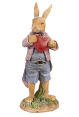 C&E Giftware & Lifestyle - Rabbit in Jacket Holding a Heart 20cm