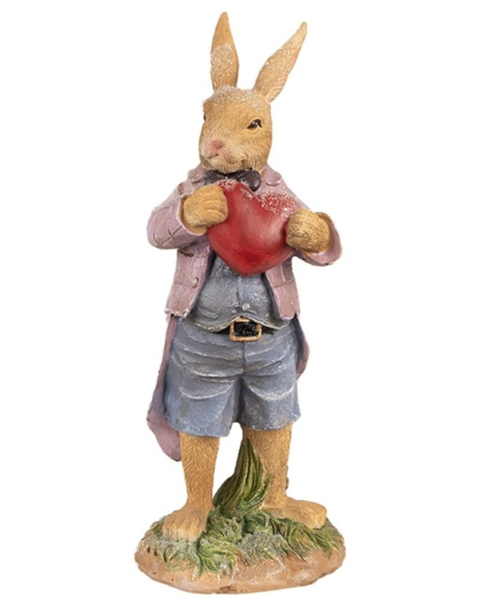 C&E Giftware & Lifestyle - Rabbit in Jacket Holding a Heart 20cm