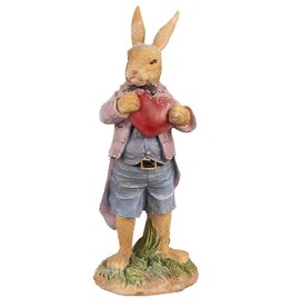 C&E Rabbit in Jacket Holding a Heart 20cm