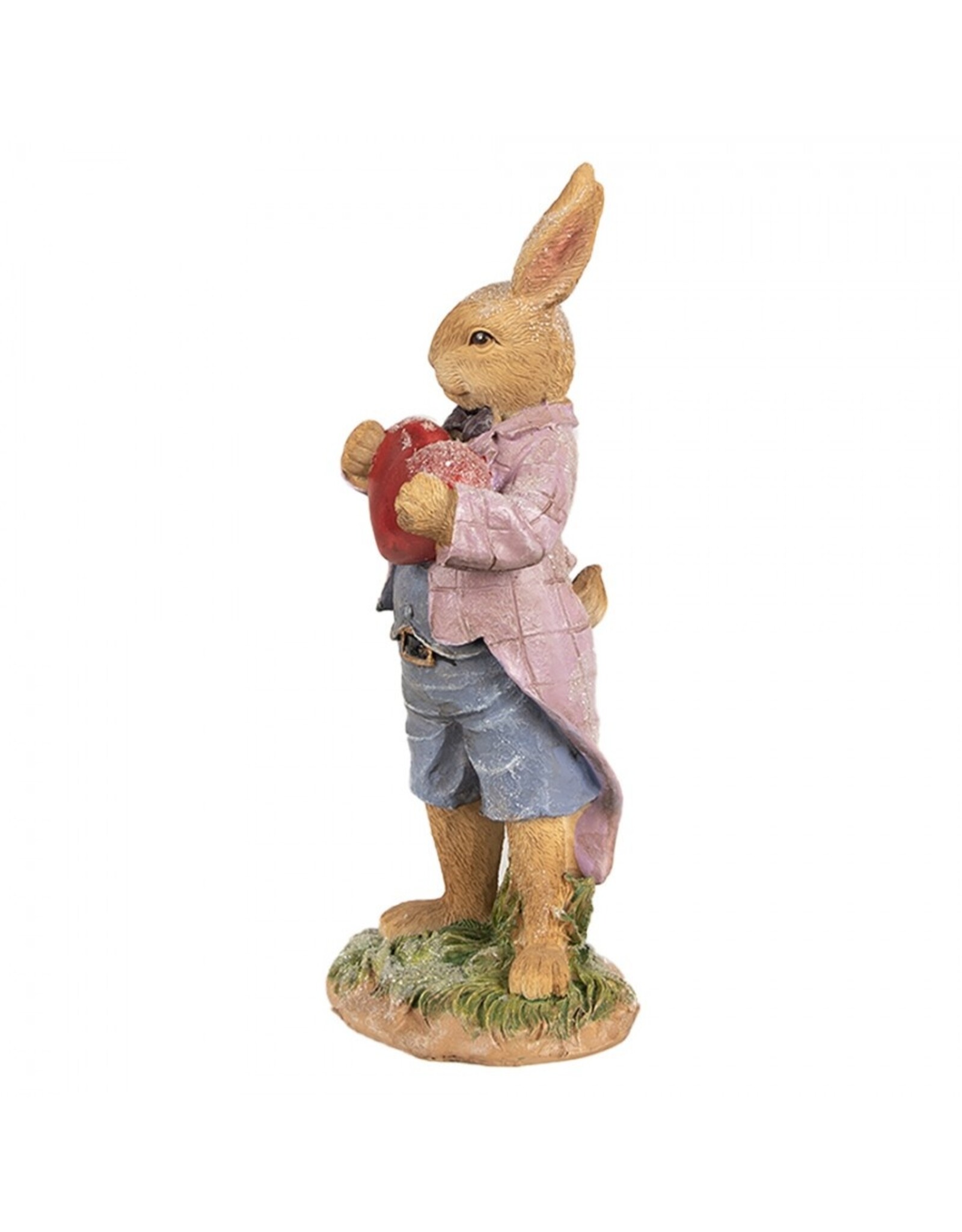 C&E Giftware & Lifestyle - Rabbit in Jacket Holding a Heart 20cm