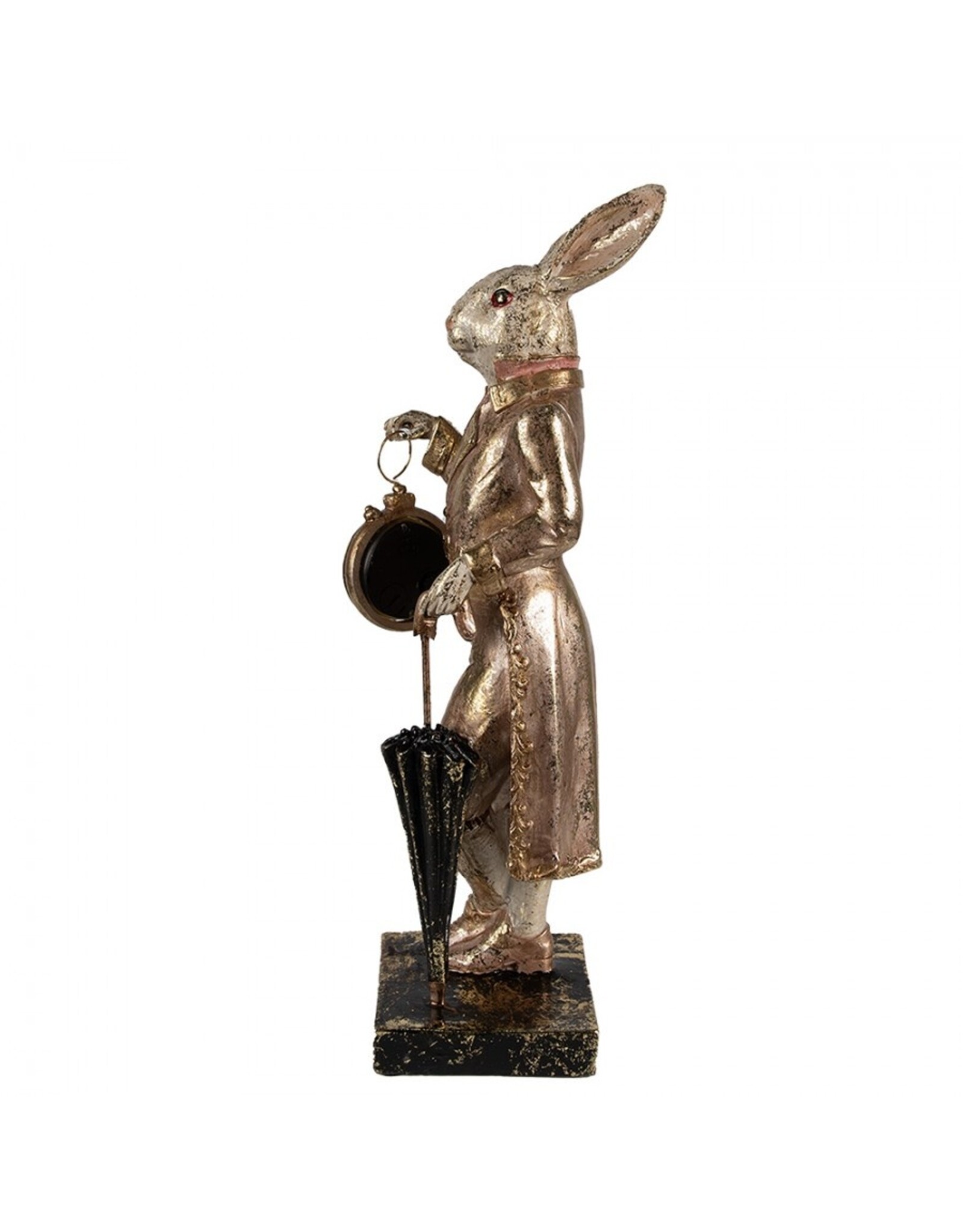 C&E Giftware & Lifestyle - Rabbit with Umbrella and Real Clock 35cm