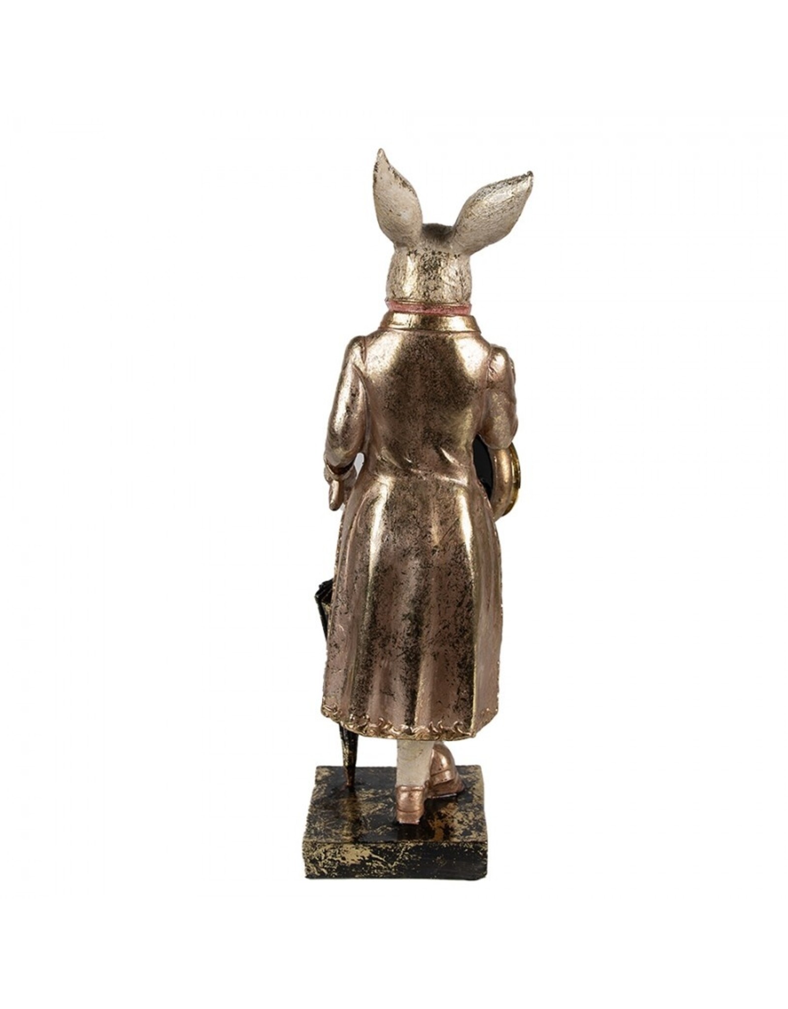 C&E Giftware & Lifestyle - Rabbit with Umbrella and Real Clock 35cm