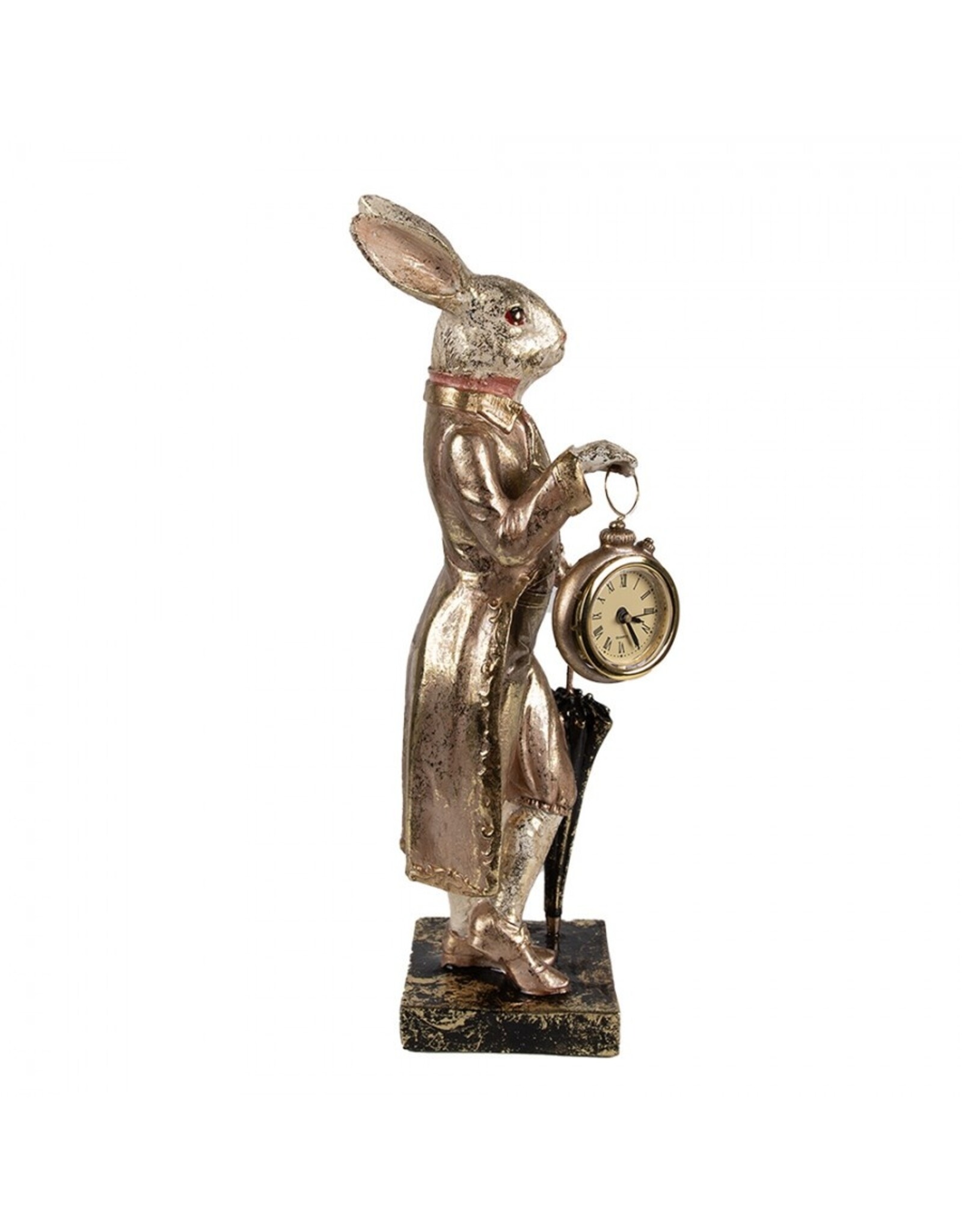 C&E Giftware & Lifestyle - Rabbit with Umbrella and Real Clock 35cm