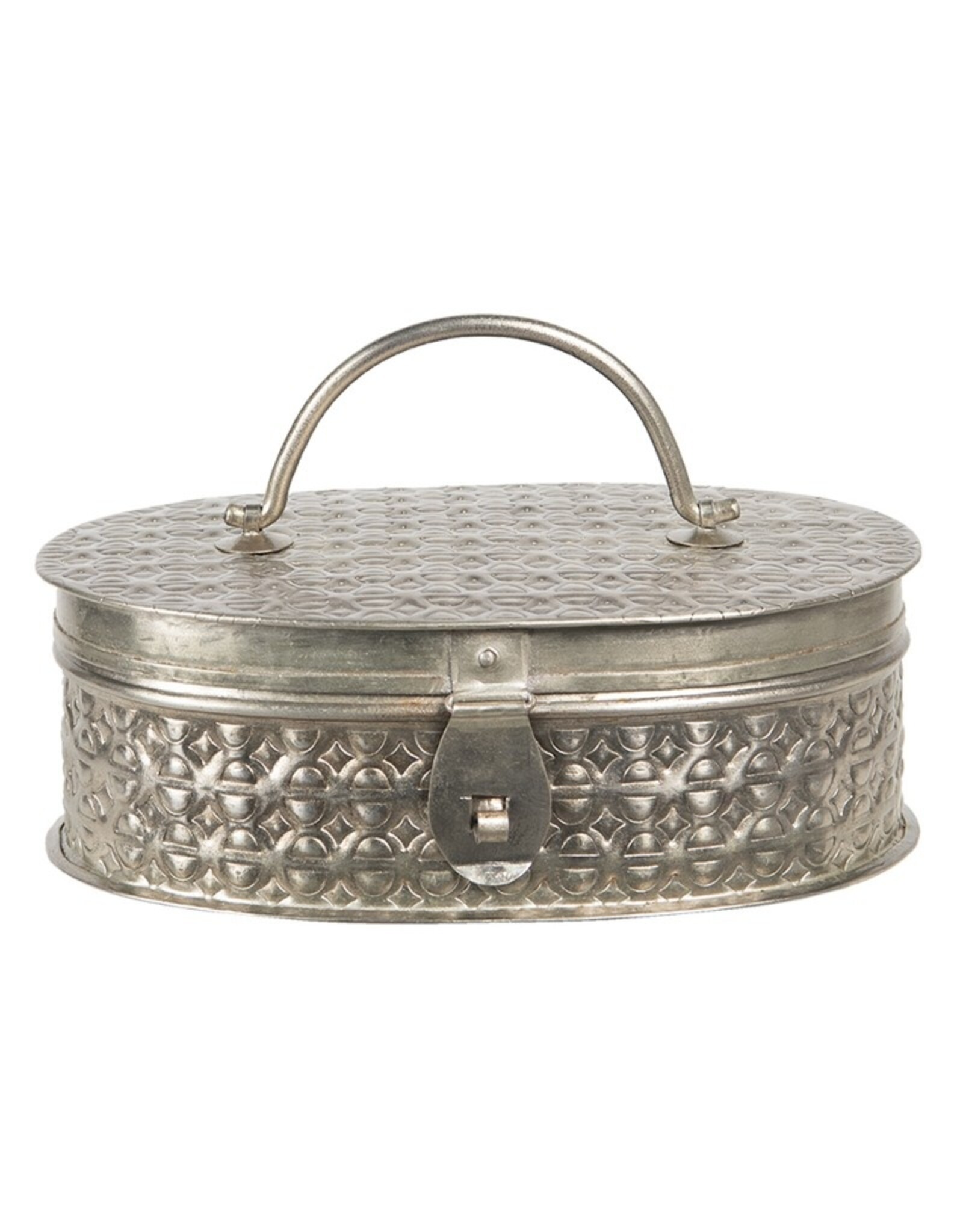 C&E Miscellaneous - Metal Storage Box Bohemien Style Oval 23cm