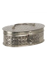 C&E Miscellaneous - Metal Storage Box Bohemien Style Oval 23cm