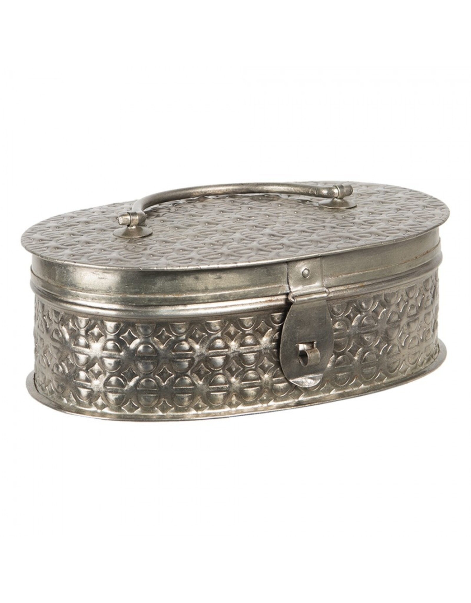 C&E Miscellaneous - Metal Storage Box Bohemien Style Oval 23cm