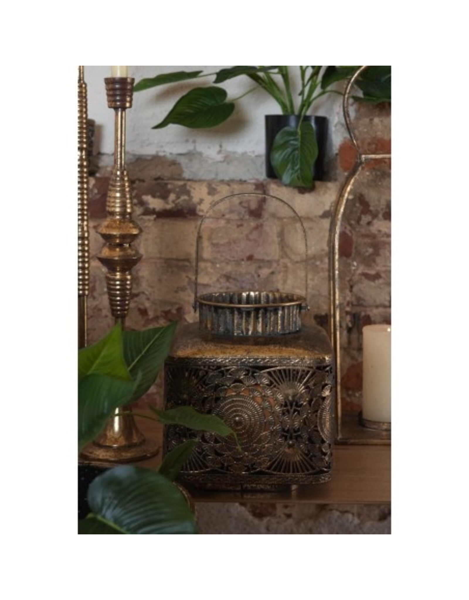 C&E Miscellaneous - Metal Lantern Rural-Industrial Copper colored