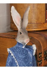 C&E Giftware & Lifestyle - Hare in blue Victorian dress figurine 44cm