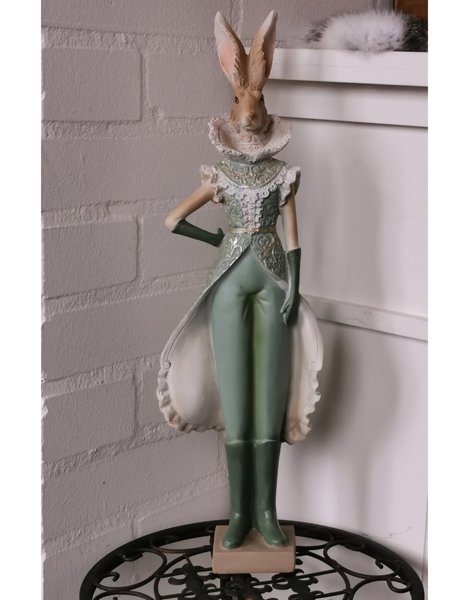 Trukado Giftware Figurines Collectables - Rabbit in Green Victorian Dress 44cm