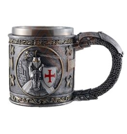 VG Tankard Crusader on Horse - metal insert removable