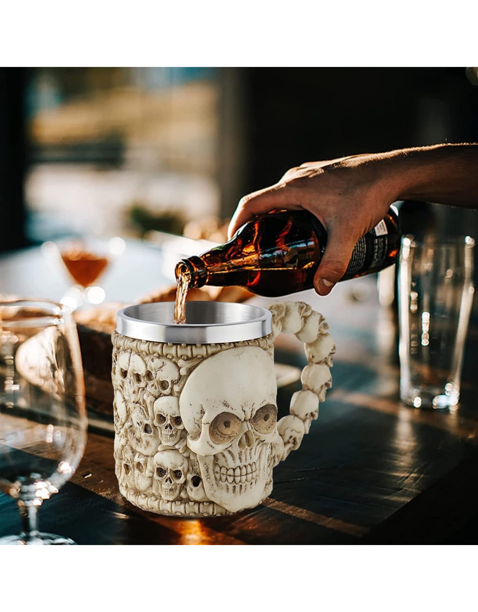 Dark Desire Drinkware - Mug with skulls - 3D - with stainless steel insert