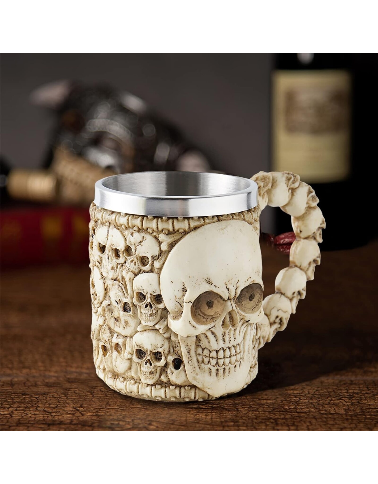 Dark Desire Drinkware - Mok met schedels - 3D - met RVS inzetstuk