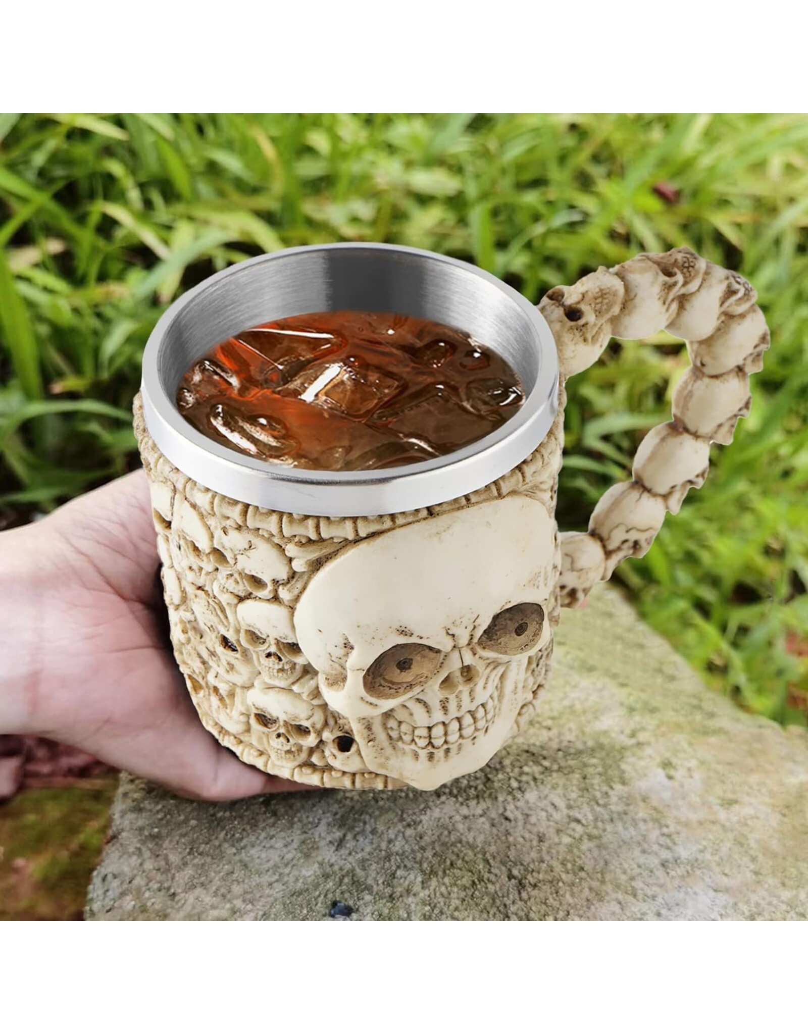 Dark Desire Drinkware - Mok met schedels - 3D - met RVS inzetstuk