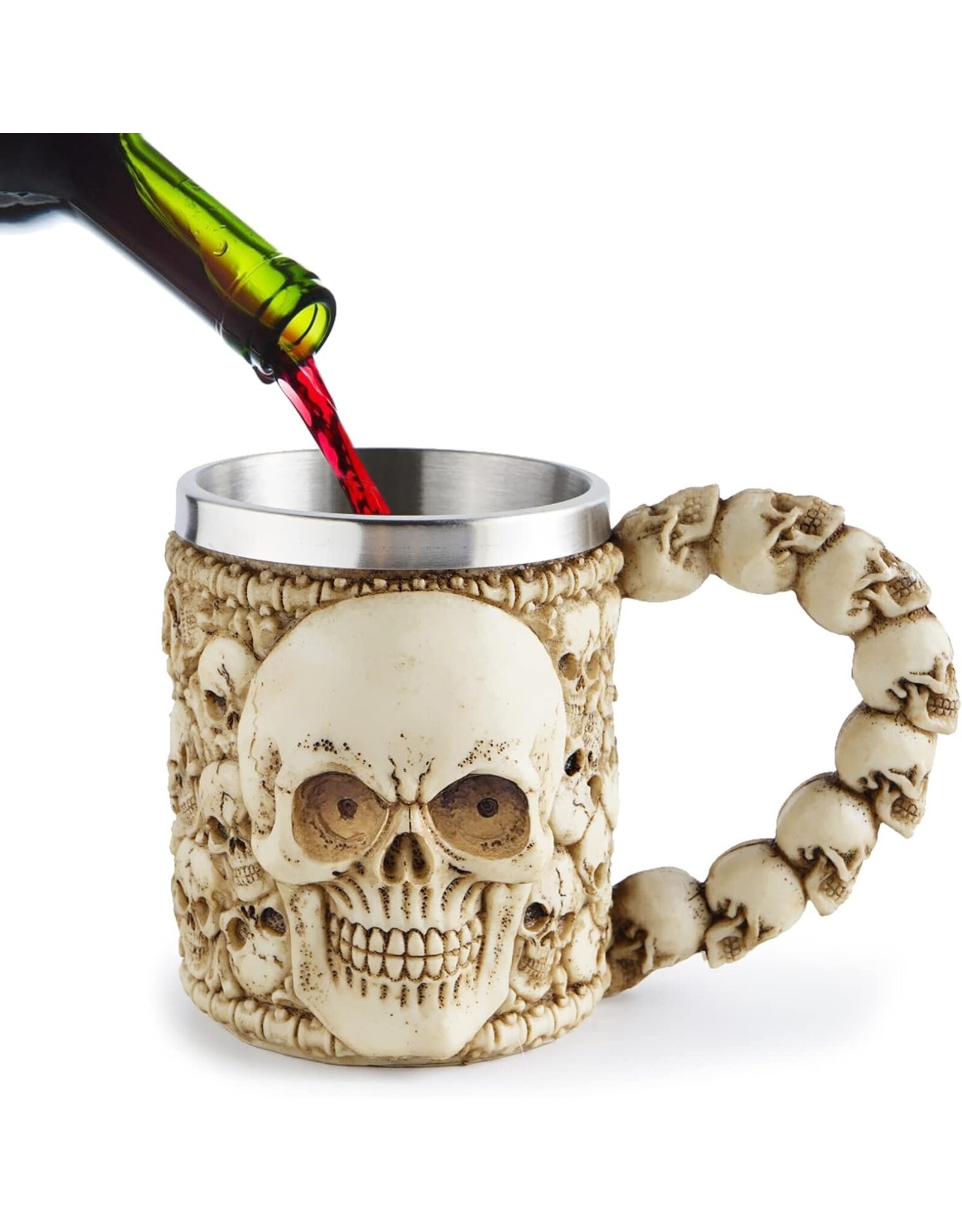 Dark Desire Drinkware - Mok met schedels - 3D - met RVS inzetstuk