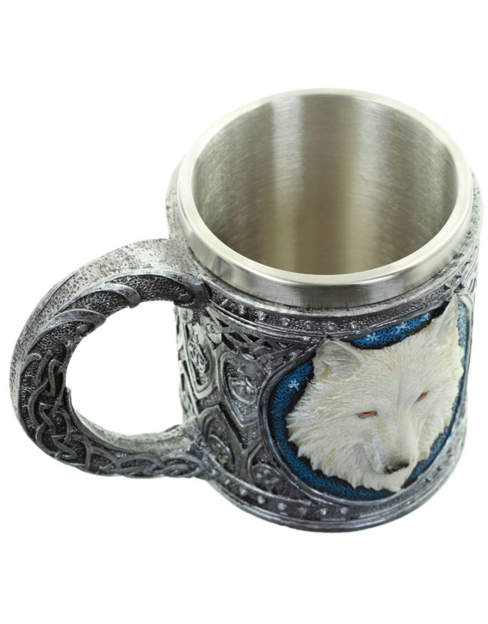 Puckator Drinkware - Witte Wolf  mok met RVS inzet