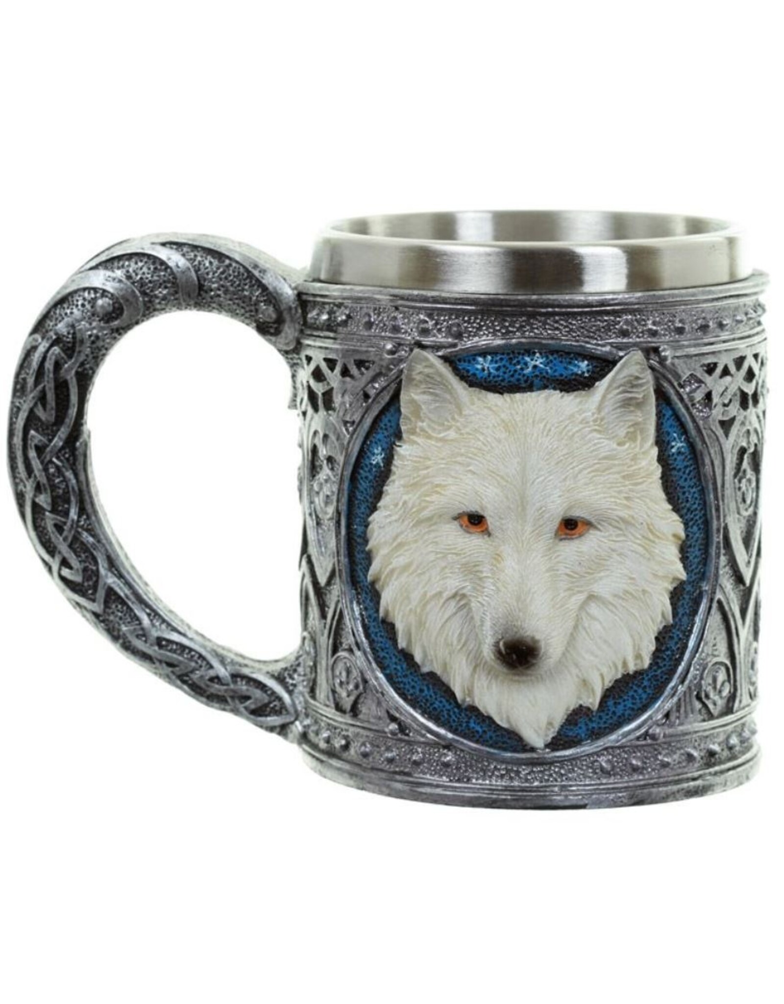 Puckator Drinkware - Witte Wolf  mok met RVS inzet