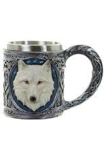 Puckator Drinkware - Witte Wolf  mok met RVS inzet