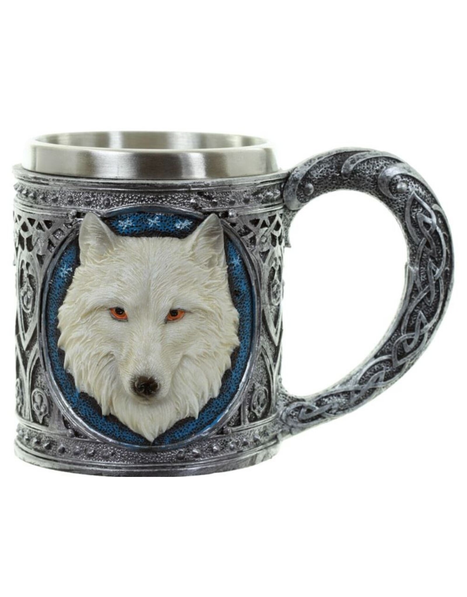 Puckator Drinkware - Witte Wolf  mok met RVS inzet