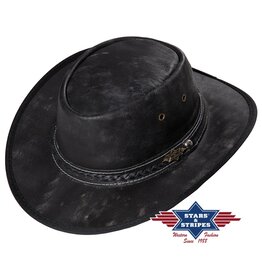 Stars&Stripes Westernhoed Wylie - used-look leather black