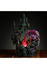 Trukado Giftware & Lifestyle - Dark Legends Dragon with Fire Breath LED Cliff Castle