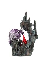 Trukado Giftware & Lifestyle - Dark Legends Dragon with Fire Breath LED Cliff Castle