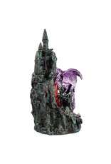 Trukado Giftware & Lifestyle - Dark Legends Dragon with Fire Breath LED Cliff Castle