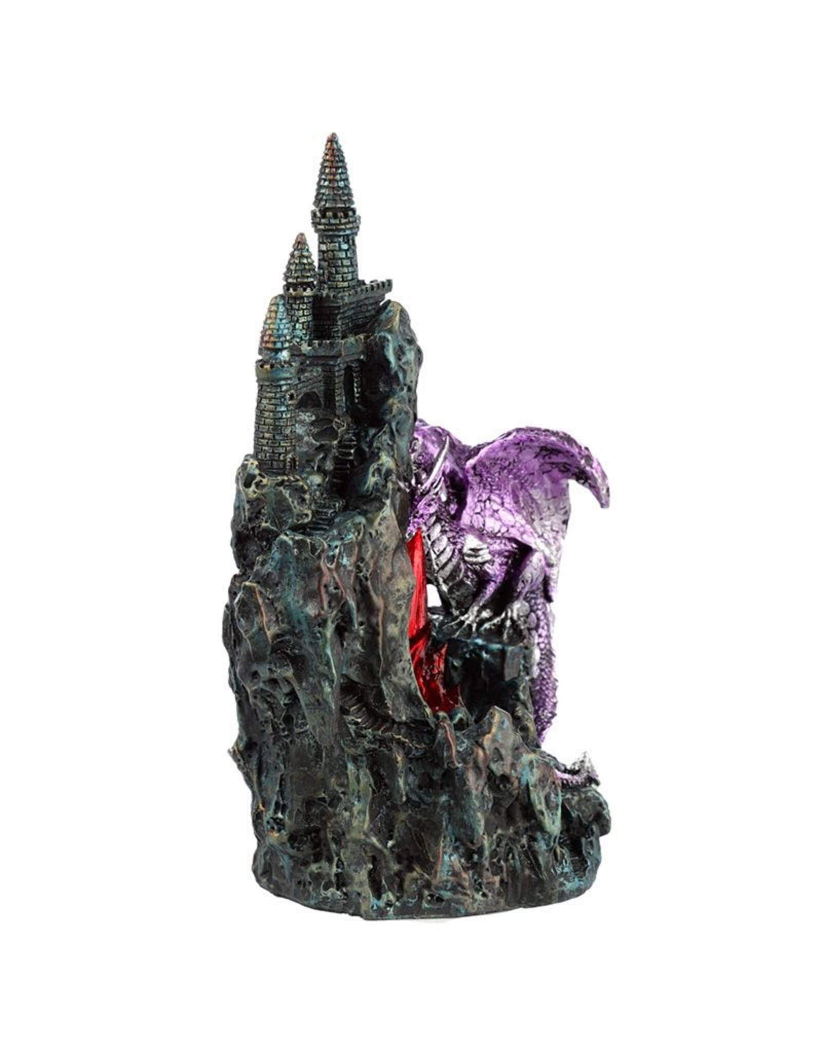 Trukado Giftware & Lifestyle - Dark Legends Dragon with Fire Breath LED Cliff Castle