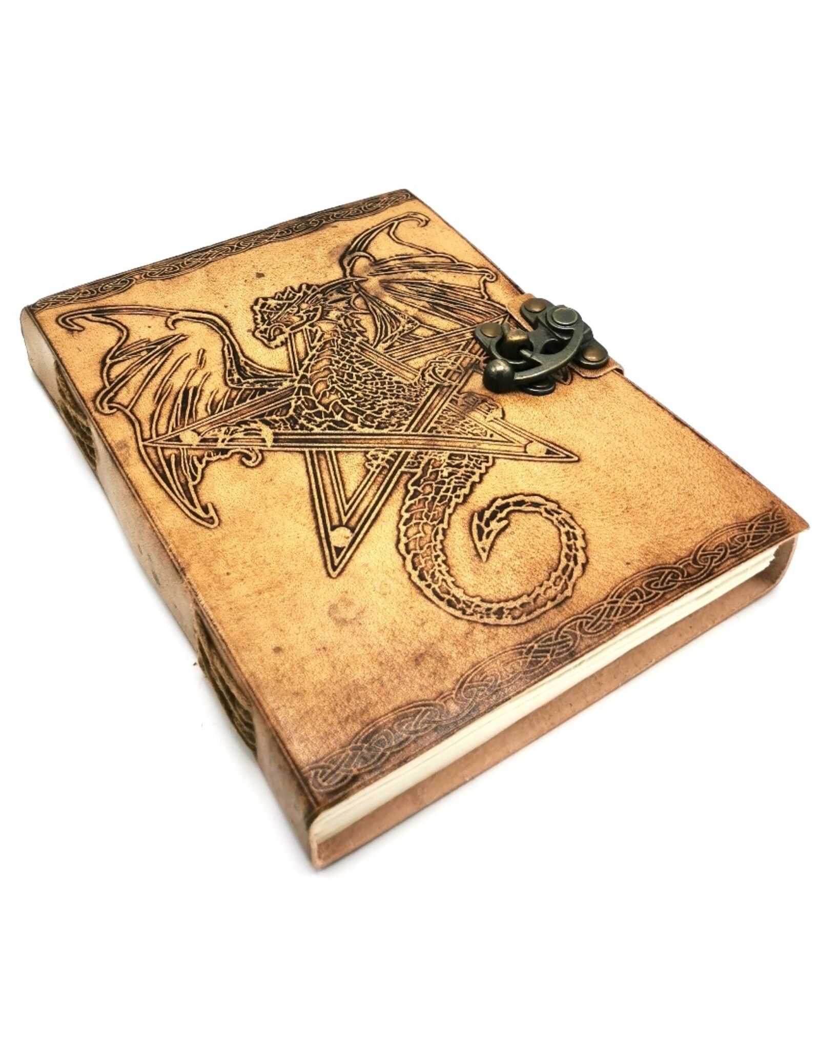 AWG Miscellaneous - Leather Journal with Embossed Dragon & Pentagram 20cm x 15cm