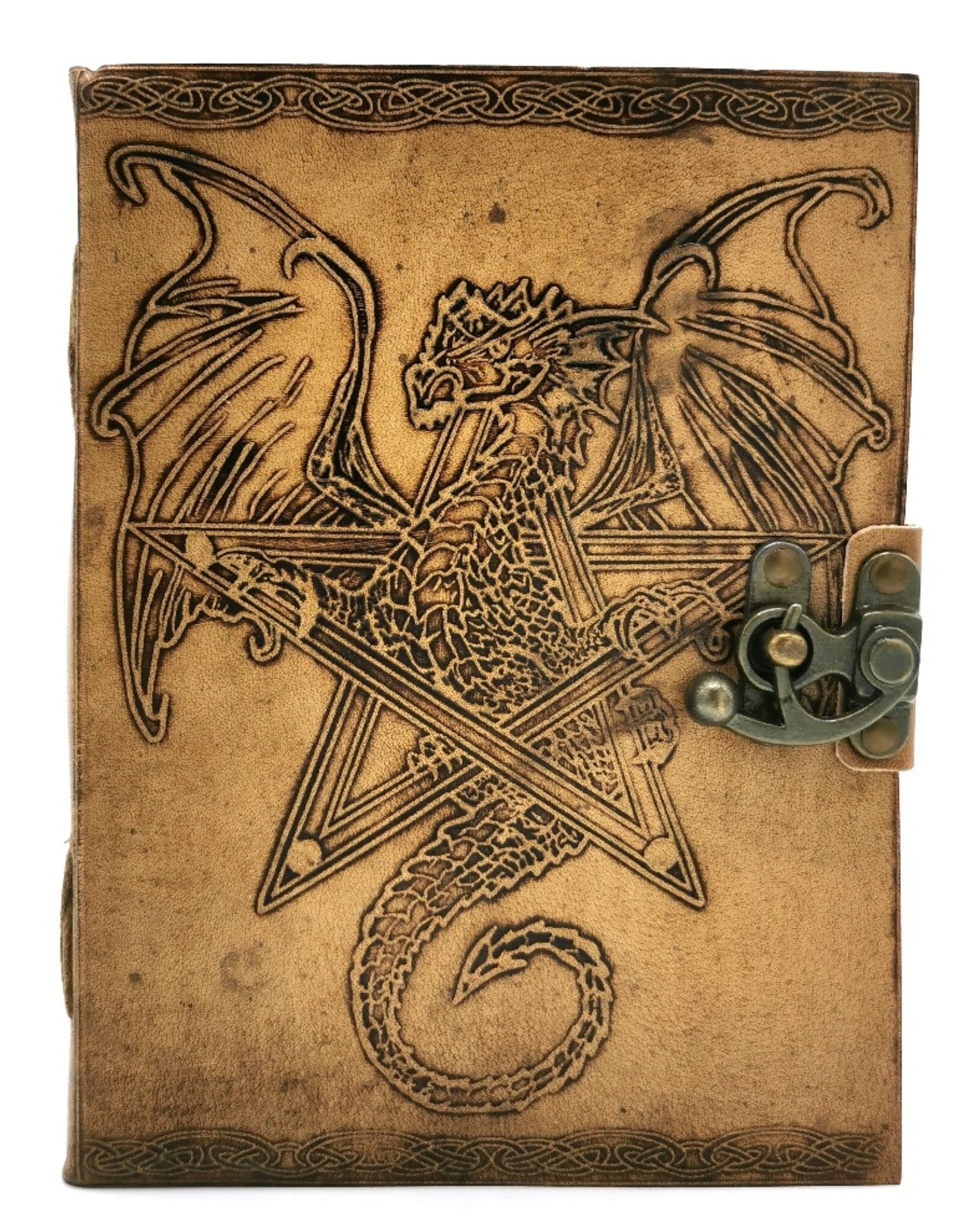 AWG Miscellaneous - Leather Journal with Embossed Dragon & Pentagram 20cm x 15cm